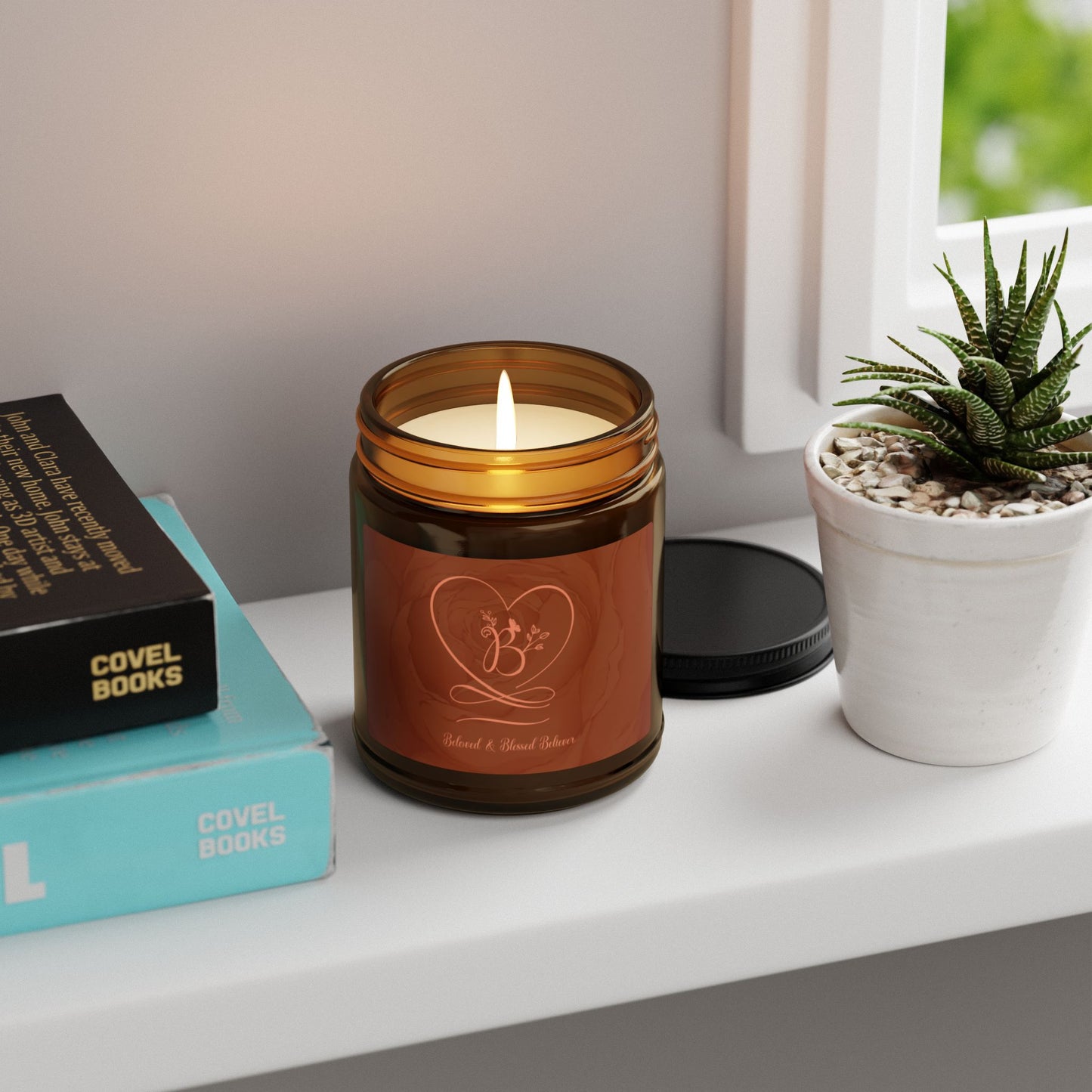 Beloved 2 Scented Soy Candle (Multi-Size, Amber Jar)