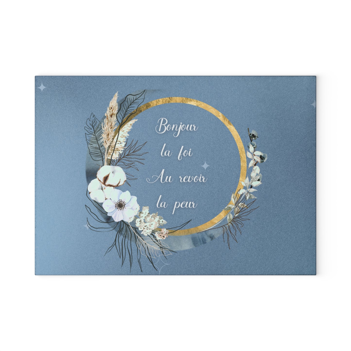 Bonjour la foi Glass Cutting Board