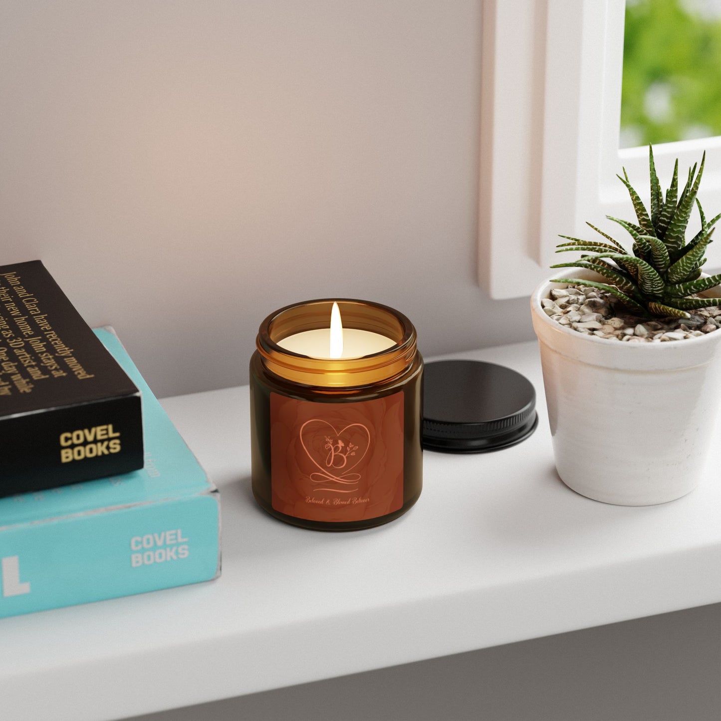 Beloved 2 Scented Soy Candle (Multi-Size, Amber Jar)