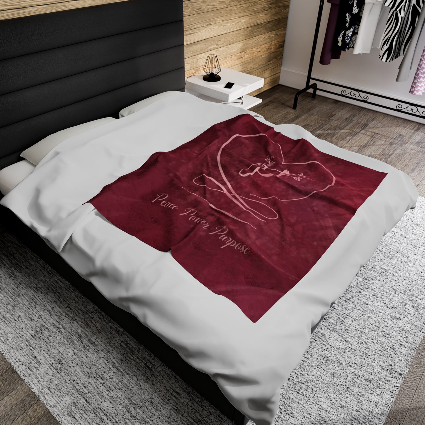 Peace 2 Velveteen Plush Blanket