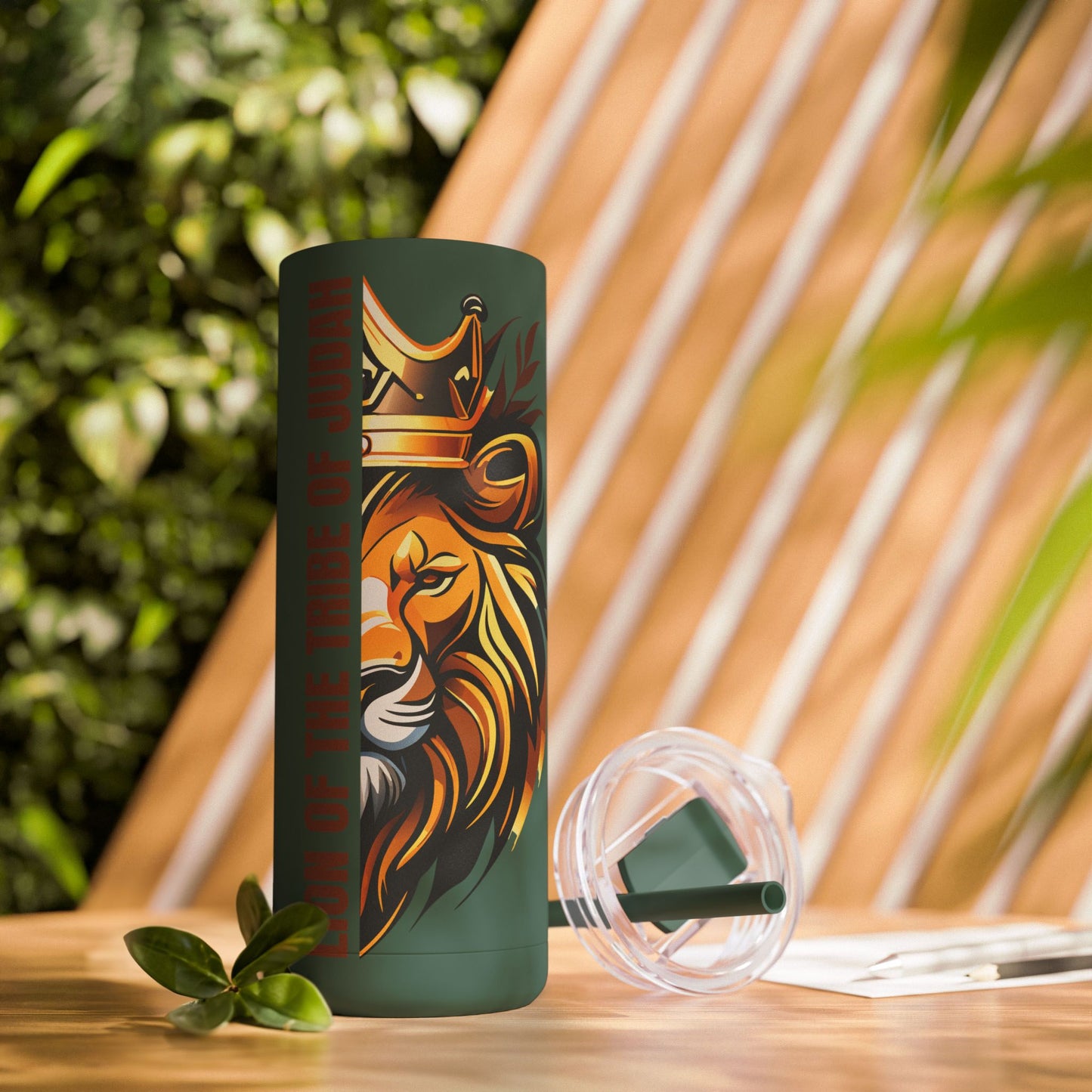 Lion of the Tribe of Judah (Brown Print) Maars Maker Skinny Matte Tumbler, 20oz
