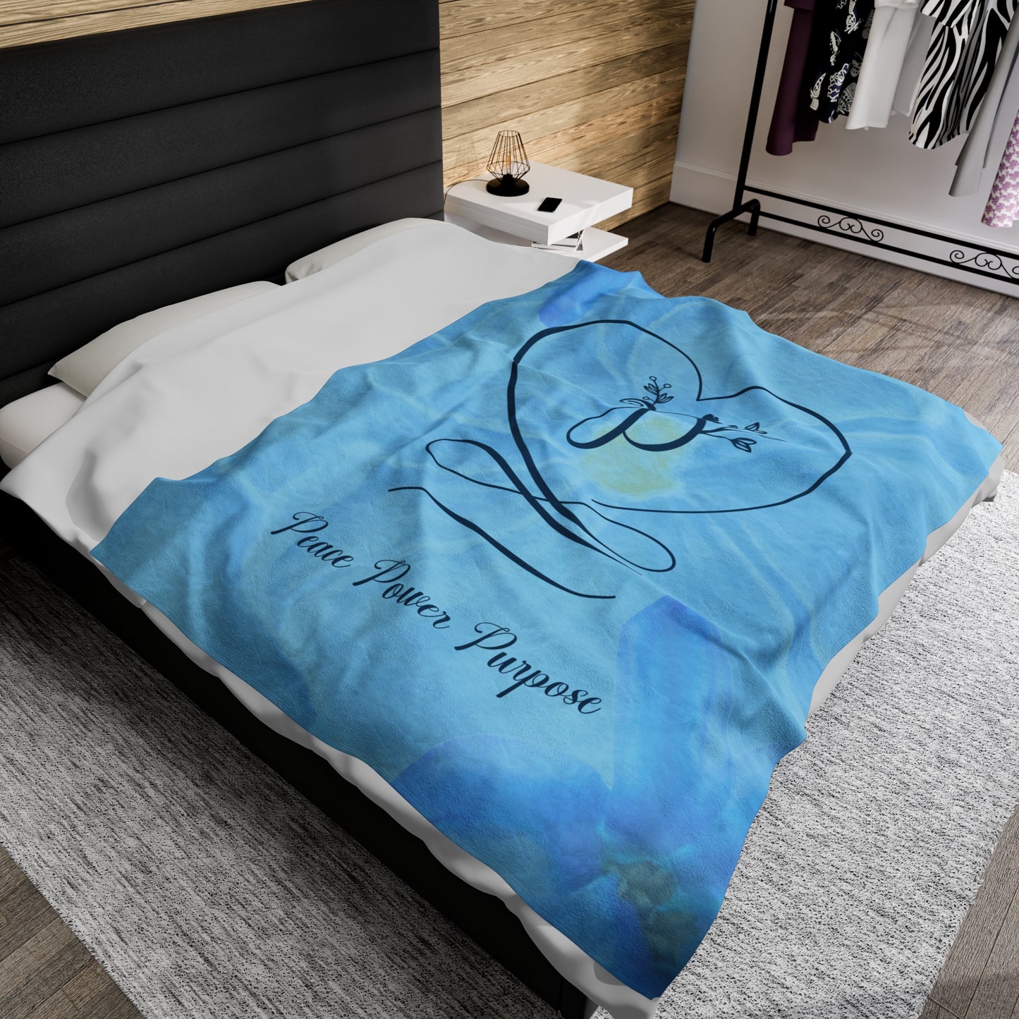Peace Velveteen Plush Blanket