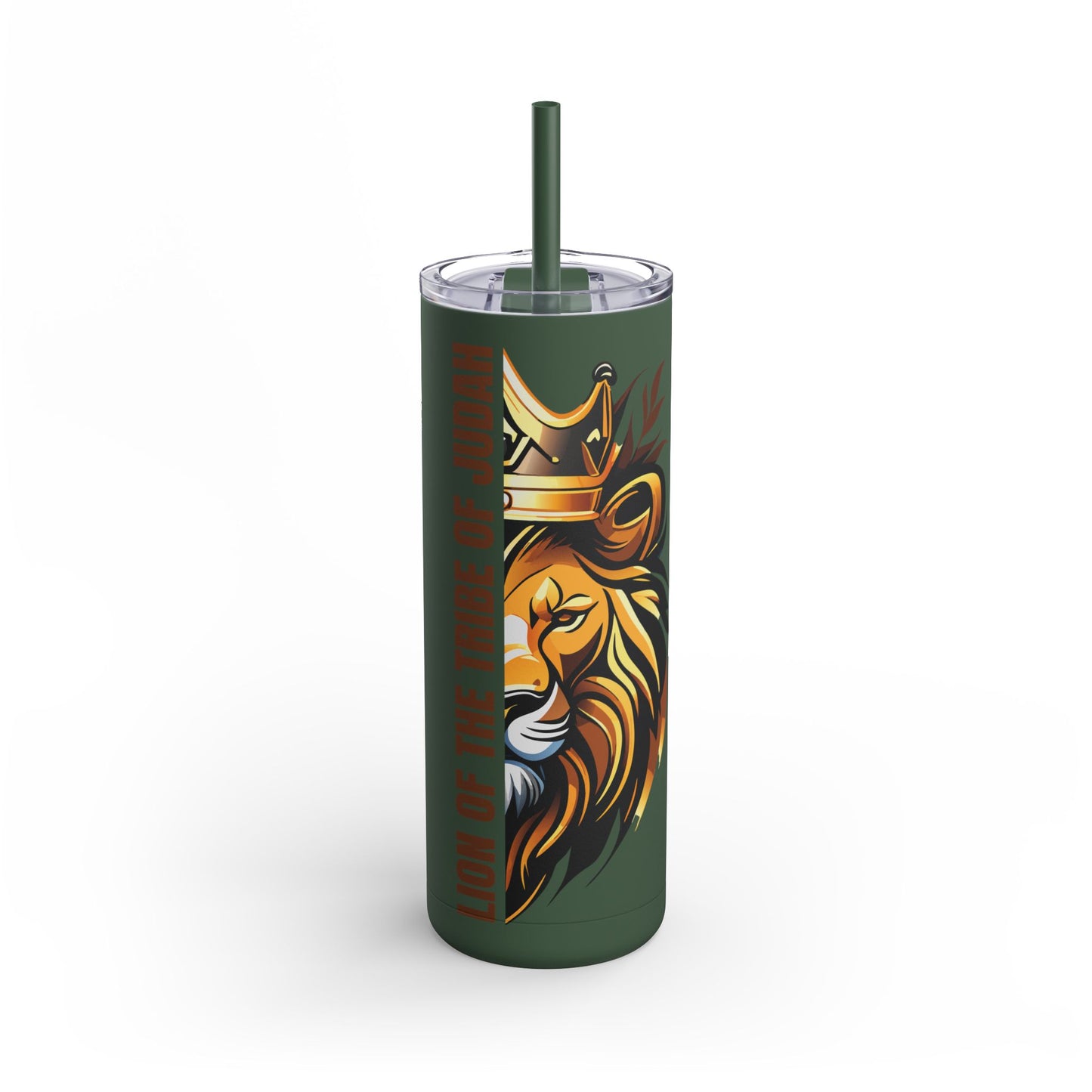Lion of the Tribe of Judah (Brown Print) Maars Maker Skinny Matte Tumbler, 20oz