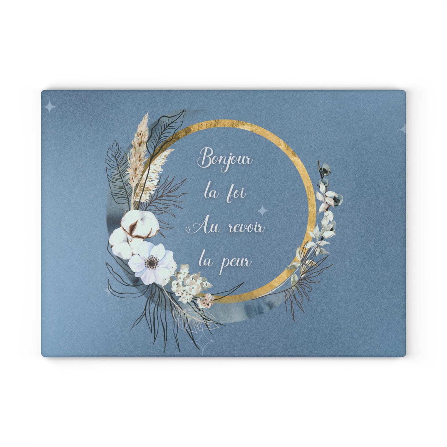 Bonjour la foi Glass Cutting Board