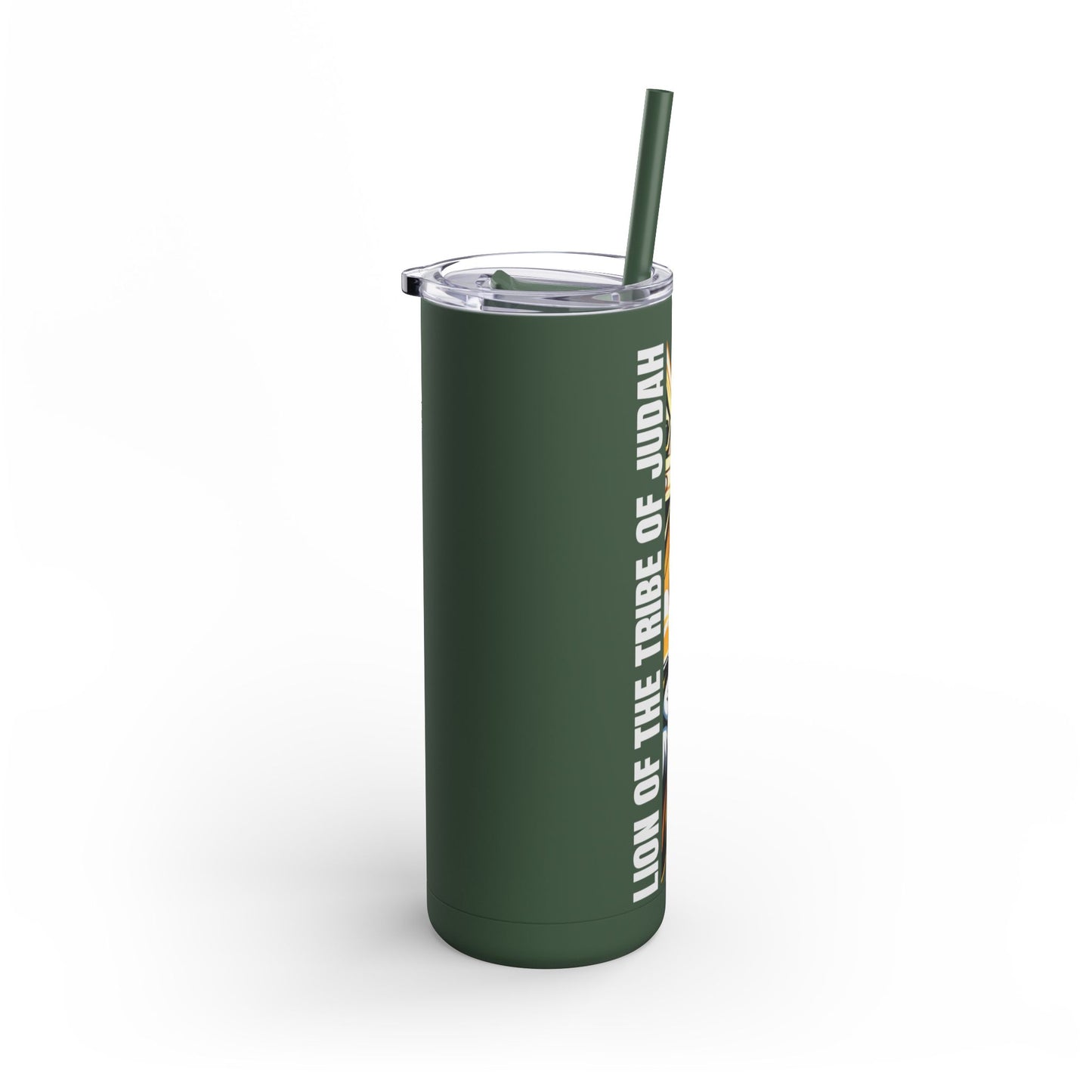 Lion of the Tribe of Judah (White Print) Maars Maker Skinny Matte Tumbler, 20oz