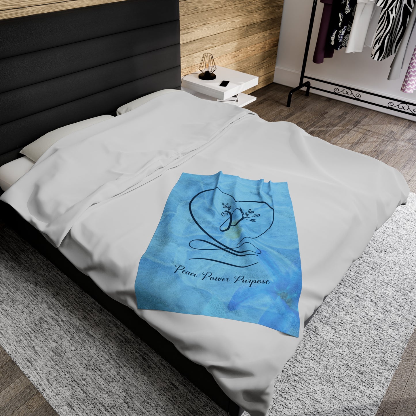 Peace Velveteen Plush Blanket