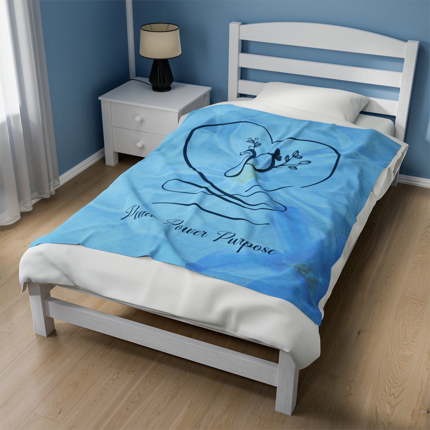 Peace Velveteen Plush Blanket
