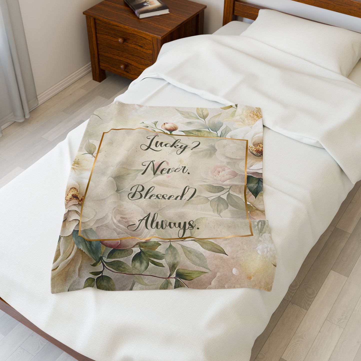 Lucky? Never - Velveteen Plush Blanket