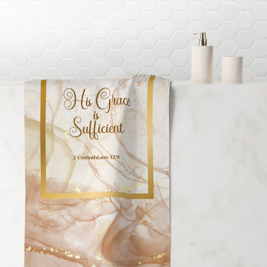 His Grace (Beige/Gold) Mink-Cotton Towel