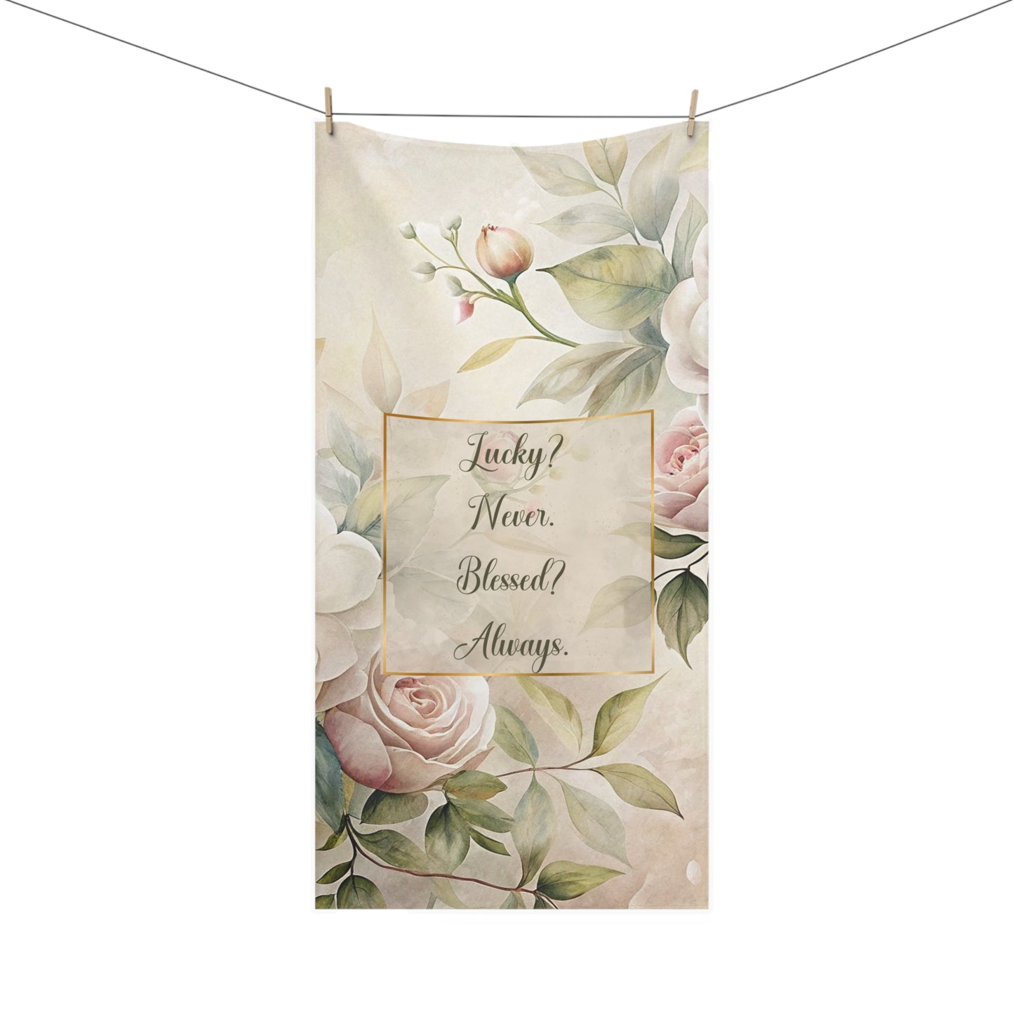 Lucky? Never - Blessed? Always Mink-Cotton Towel