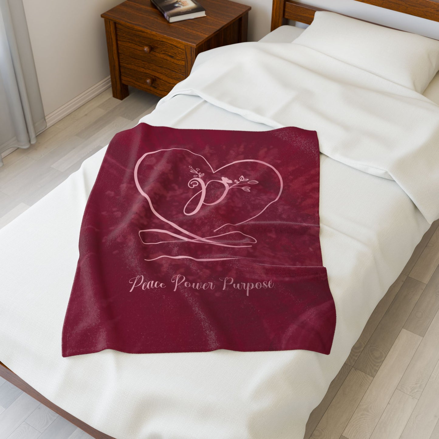 Peace 2 Velveteen Plush Blanket