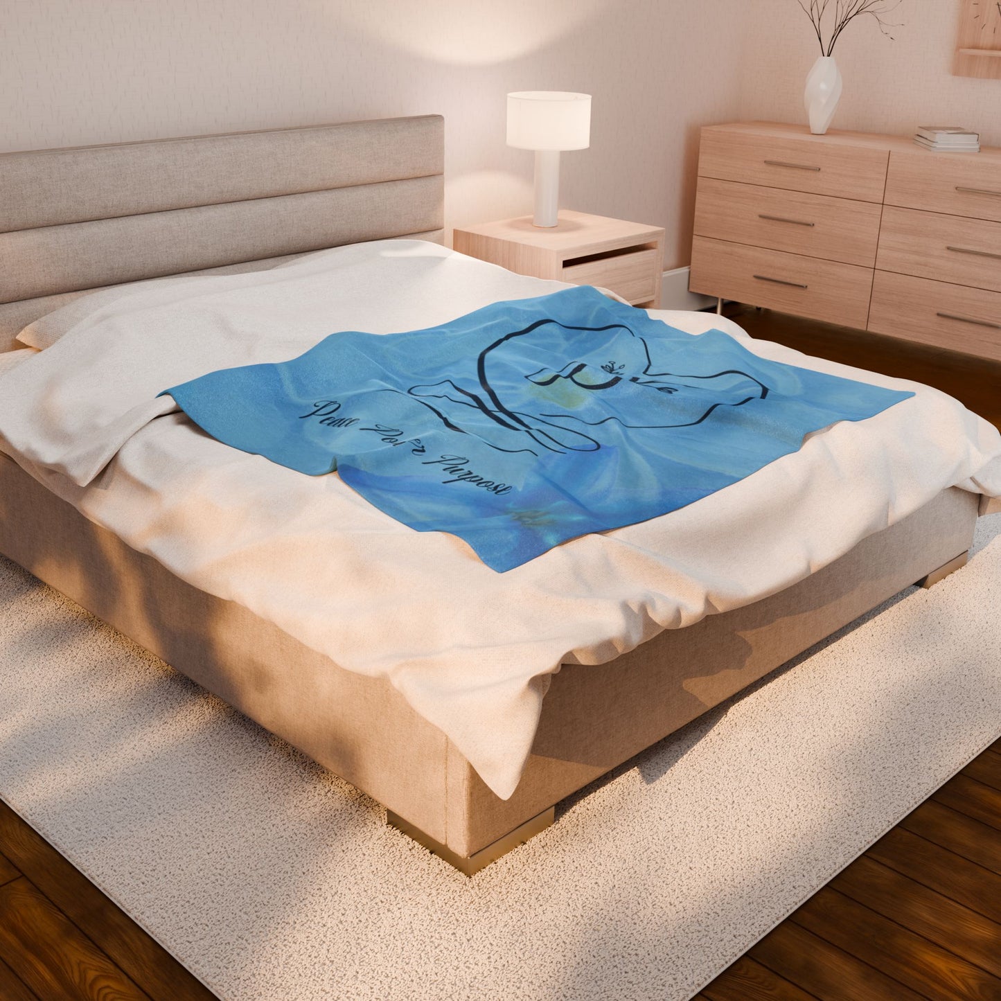 Peace Velveteen Plush Blanket