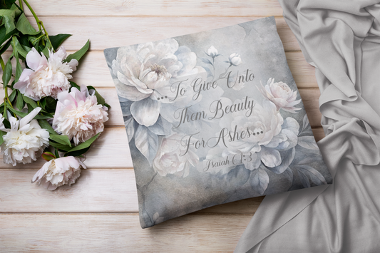 Beauty for Ashes Suede Square Pillow