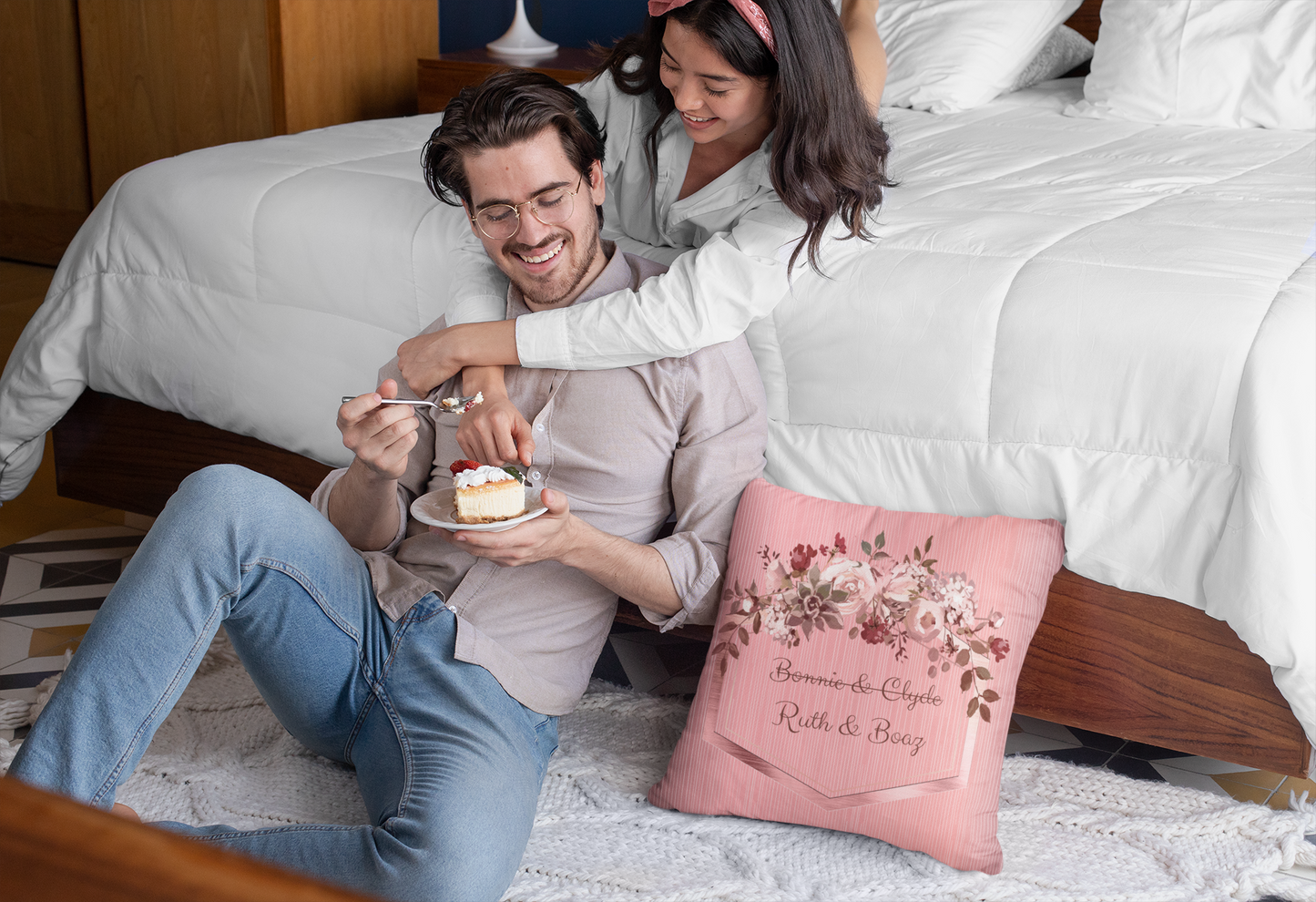 Ruth & Boaz Spun Polyester Square Pillow