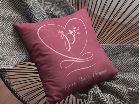 Peace 2 Spun Polyester Square Pillow