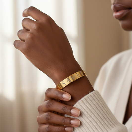 Saved Cuff Bracelet (Engraved)