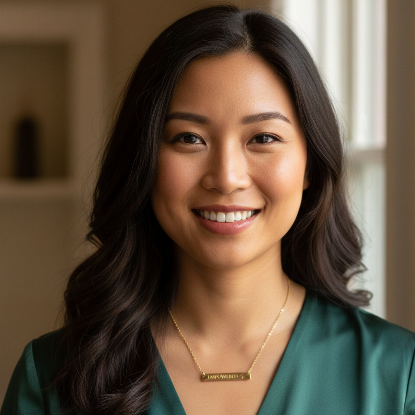 Empowered Cutout Cross Bar Necklace (Engraved)