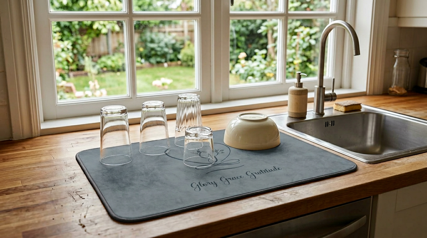 Grace 2 Microfiber Kitchen Dish Mat