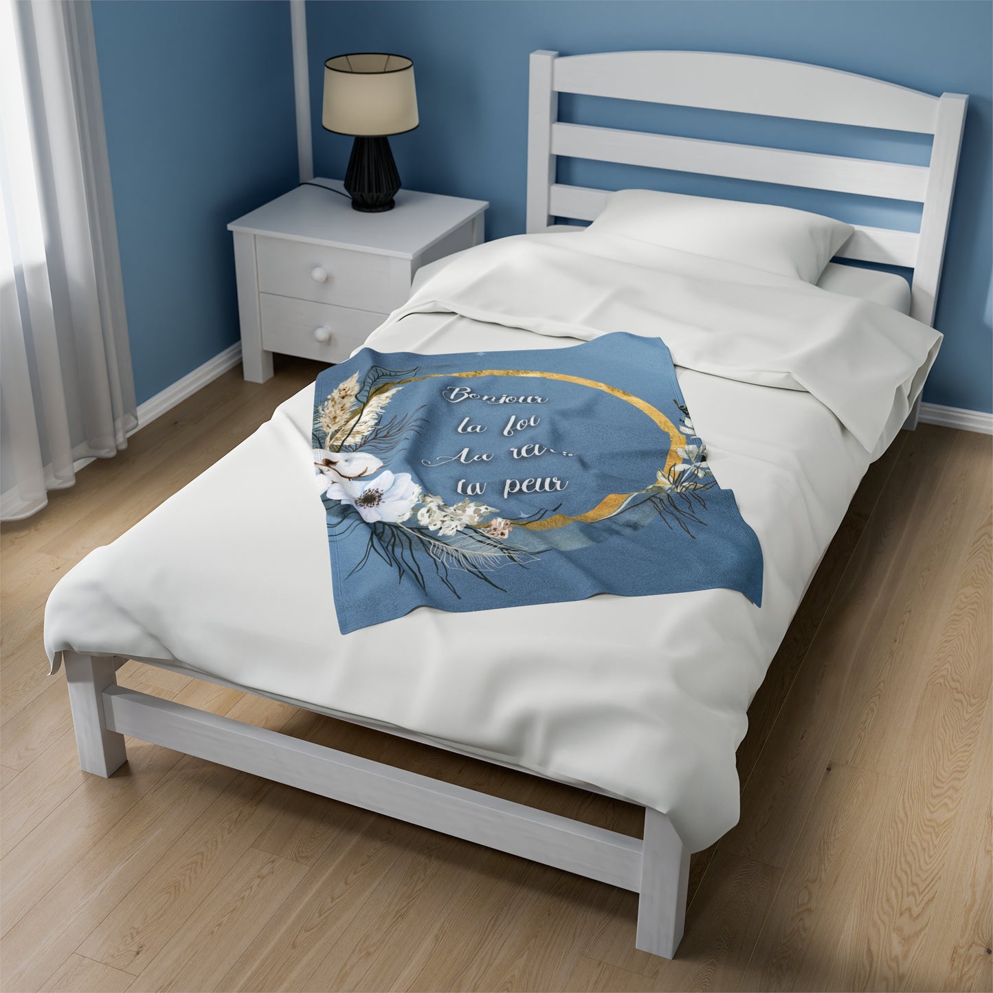 Bonjour la foi Velveteen Plush Blanket