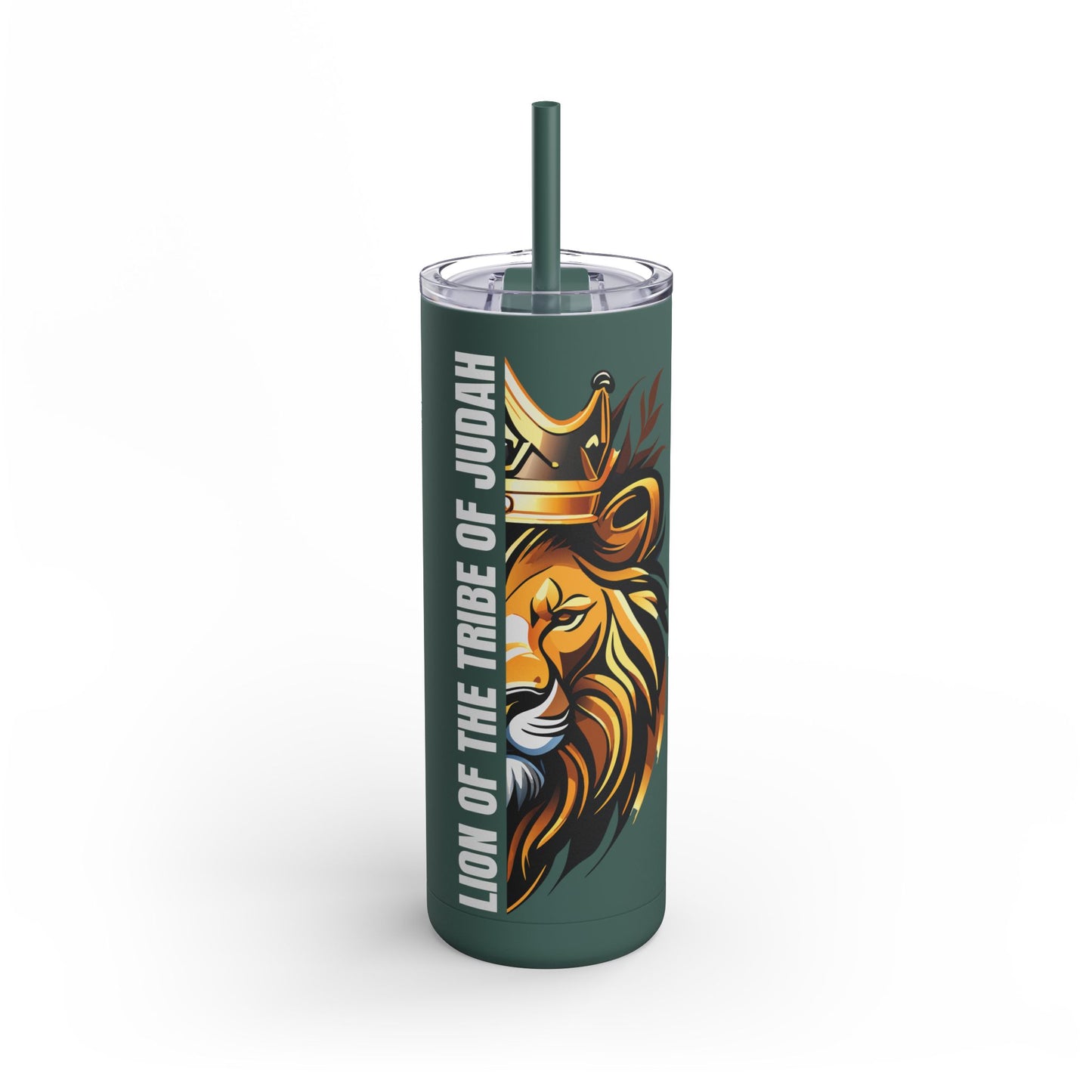 Lion of the Tribe of Judah (White Print) Maars Maker Skinny Matte Tumbler, 20oz