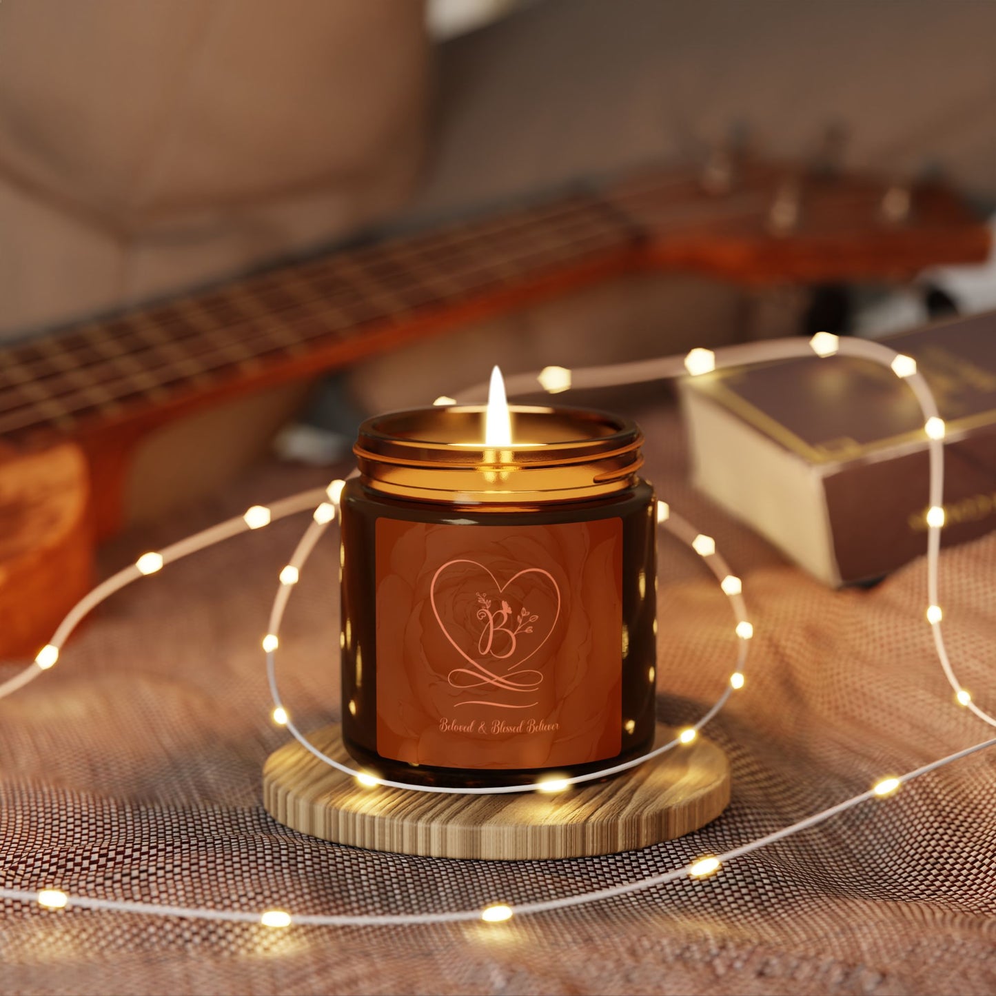 Beloved 2 Scented Soy Candle (Multi-Size, Amber Jar)