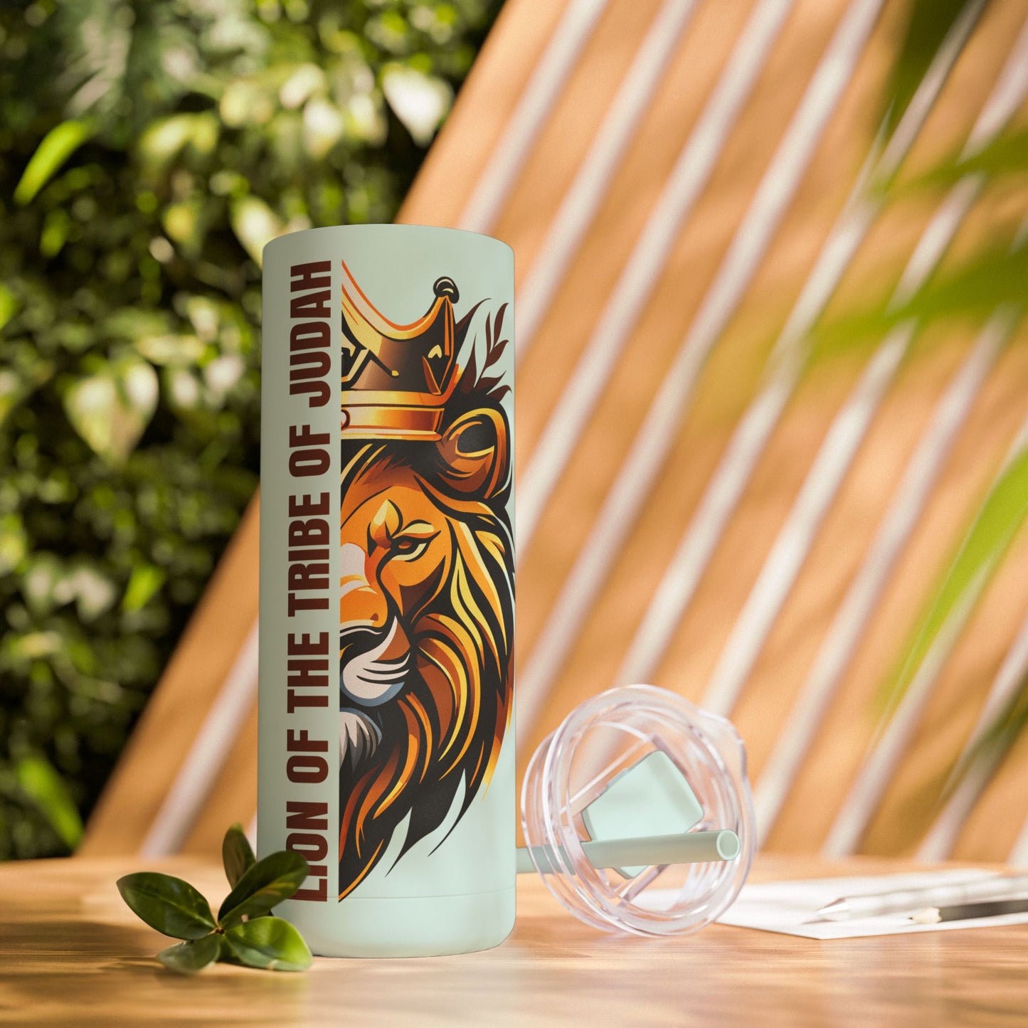 Lion of the Tribe of Judah (Brown Print) Maars Maker Skinny Matte Tumbler, 20oz