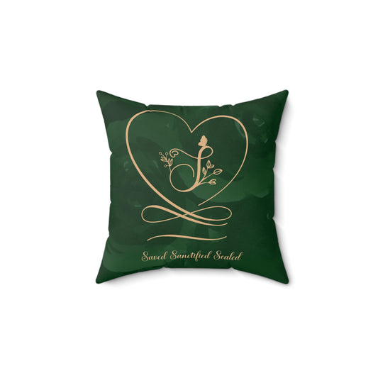 Saved Faux Suede Square Pillow