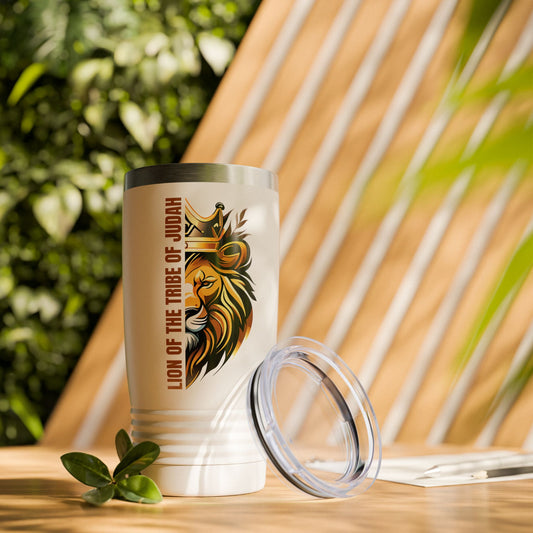 Lion of the Tribe of Judah (Brown Print) Ringneck Tumbler, 20oz