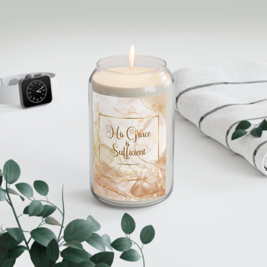 His Grace (Beige/Gold) Scented Candle, 13.75oz