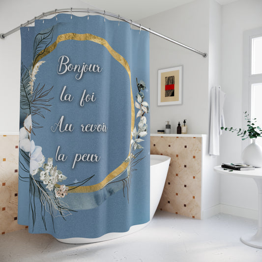 Bonjour la foi Shower Curtains