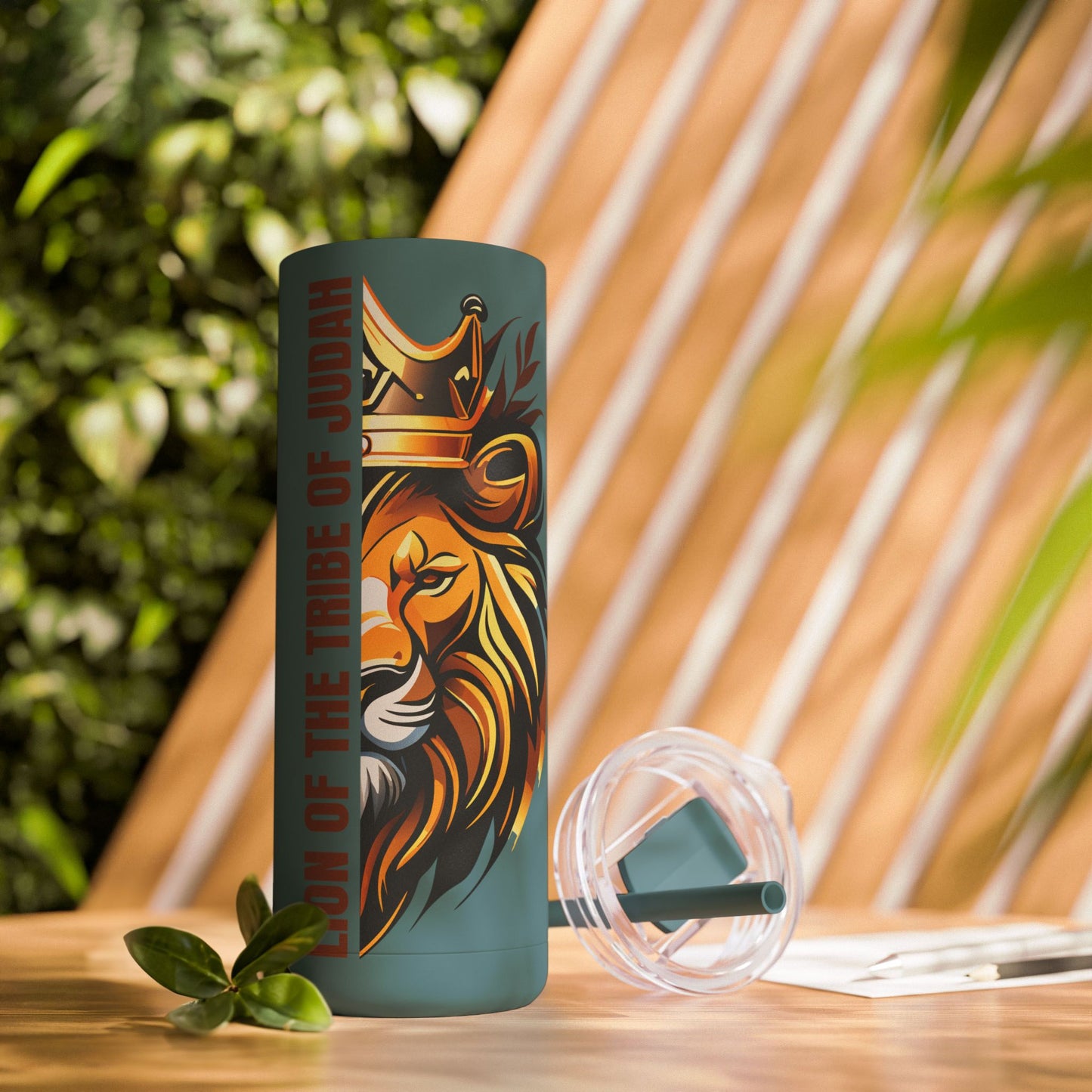 Lion of the Tribe of Judah (Brown Print) Maars Maker Skinny Matte Tumbler, 20oz