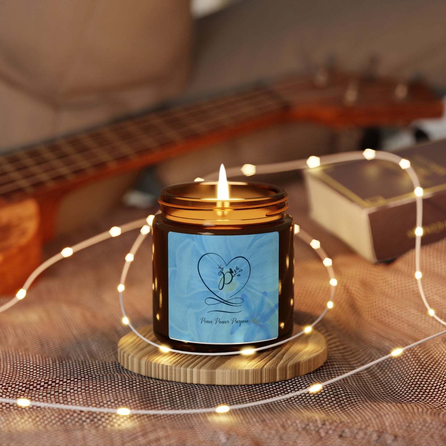 Peace Soy Candle (Multi-Size, Amber Jar)