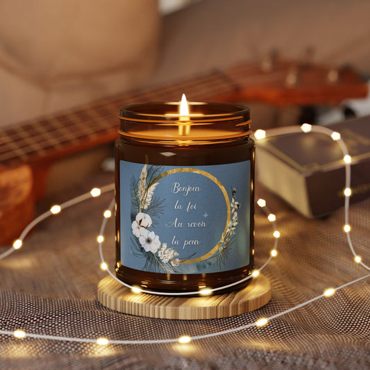 Bonjour la foi Scented Soy Candle (Multi-Size, Amber Jar)