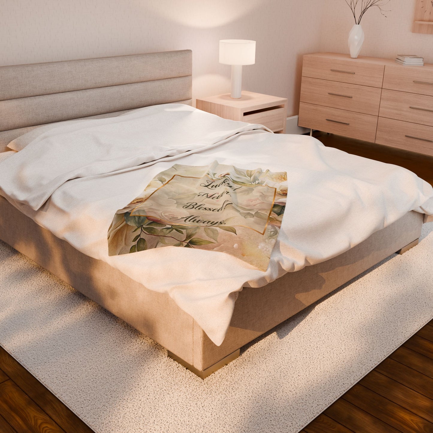 Lucky? Never - Velveteen Plush Blanket