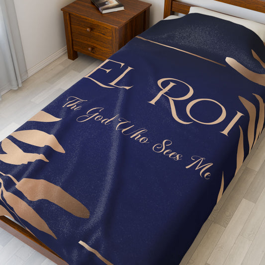 El Roi (Sapphire) Velveteen Plush Blanket