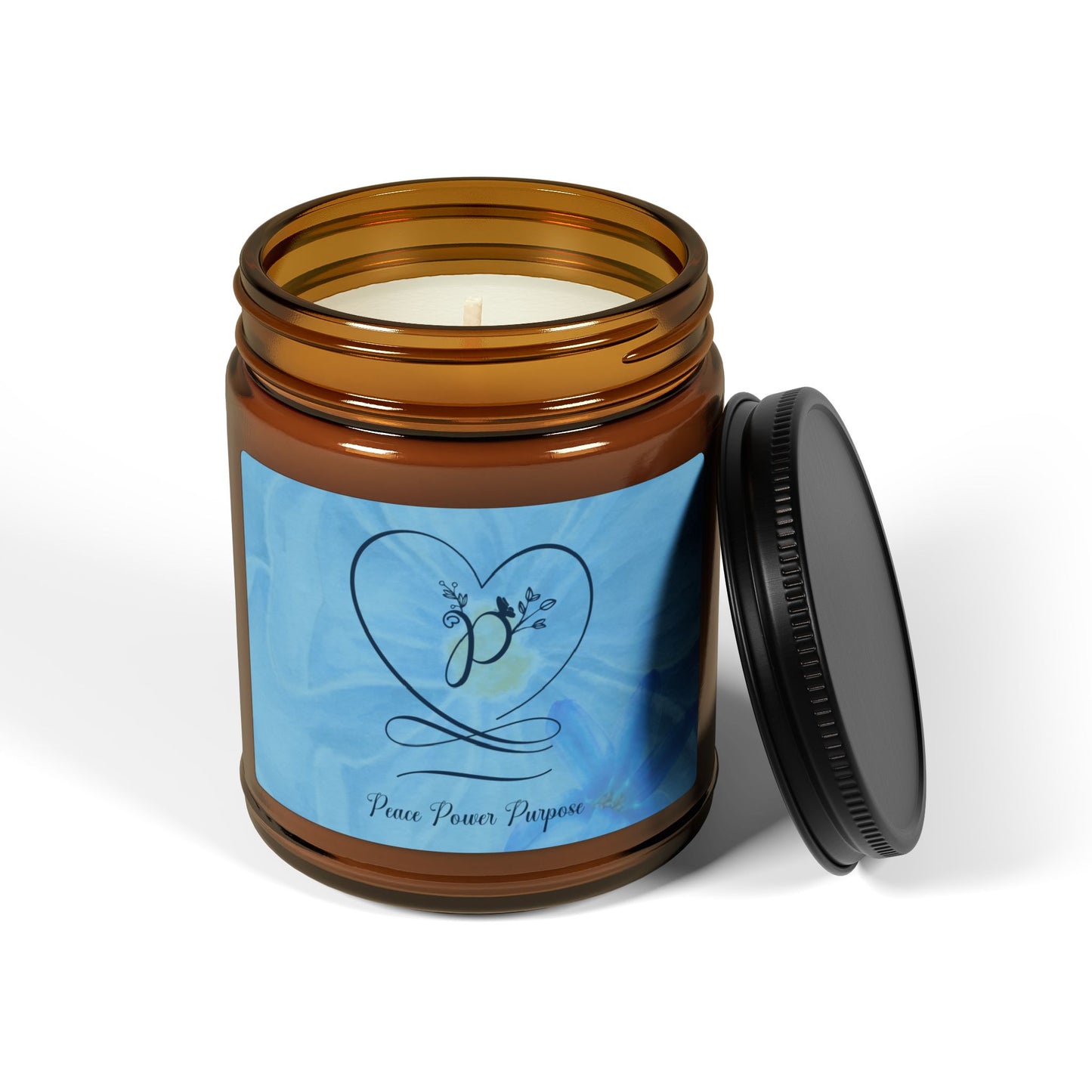 Peace Soy Candle (Multi-Size, Amber Jar)