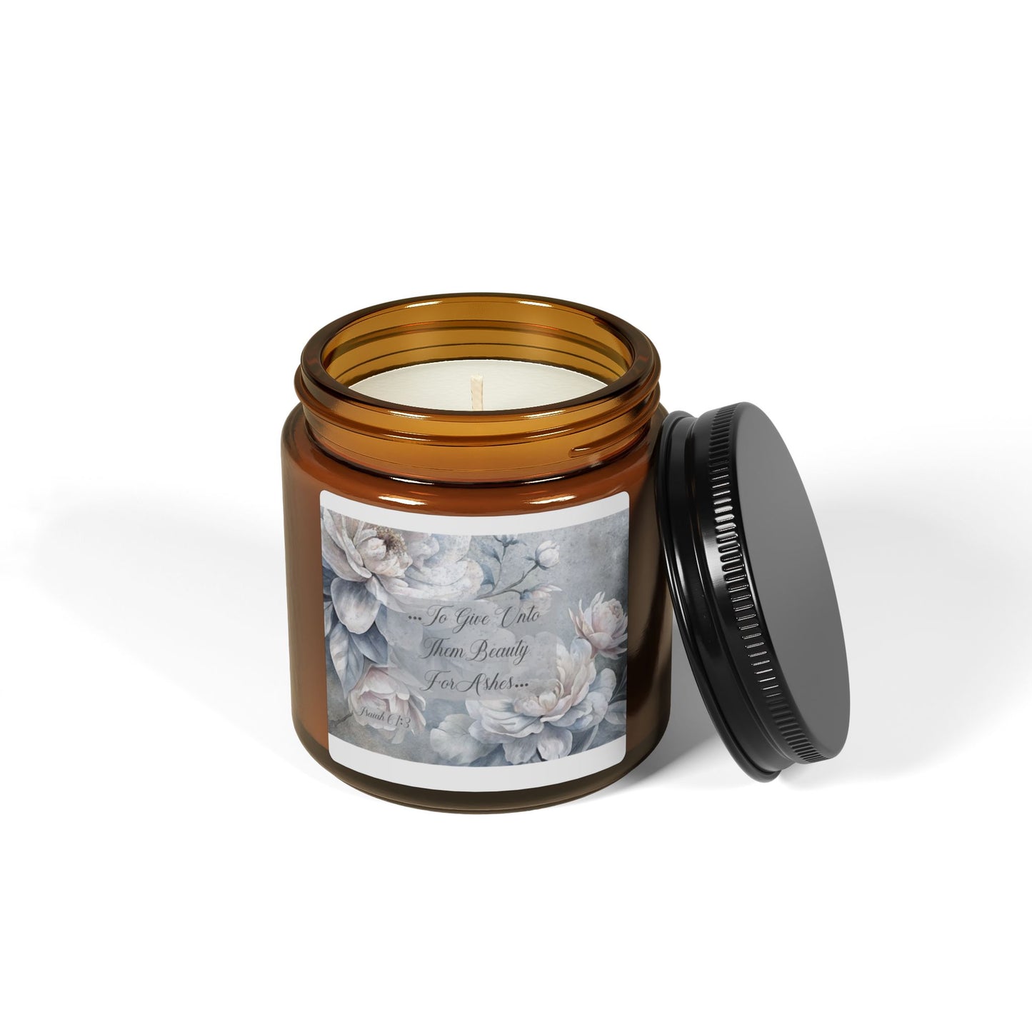 Beauty for Ashes Scented Soy Candle (Multi-Size, Amber Jar)