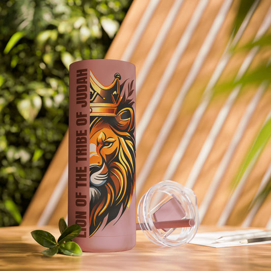 Lion of the Tribe of Judah (Brown Print) Maars Maker Skinny Matte Tumbler, 20oz