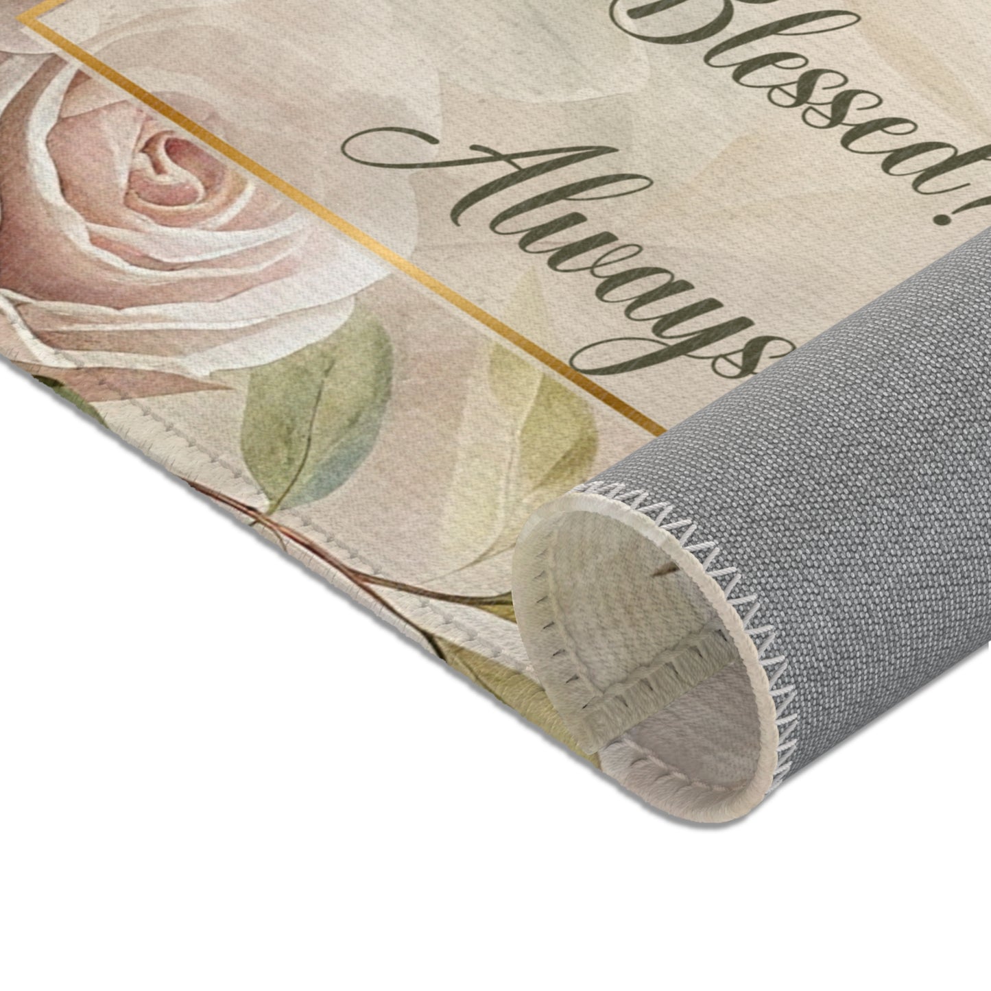 Lucky? Never - Blessed? Always Area Rugs