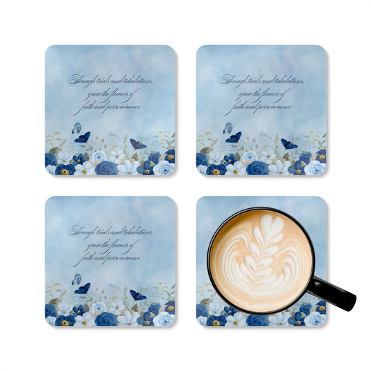 Flowers of Faith Corkwood Coaster Set