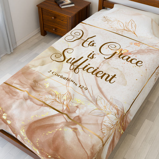 His Grace Velveteen Plush Blanket