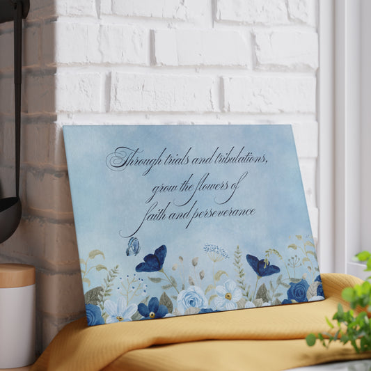 Flowers of Faith Glass Cutting Board