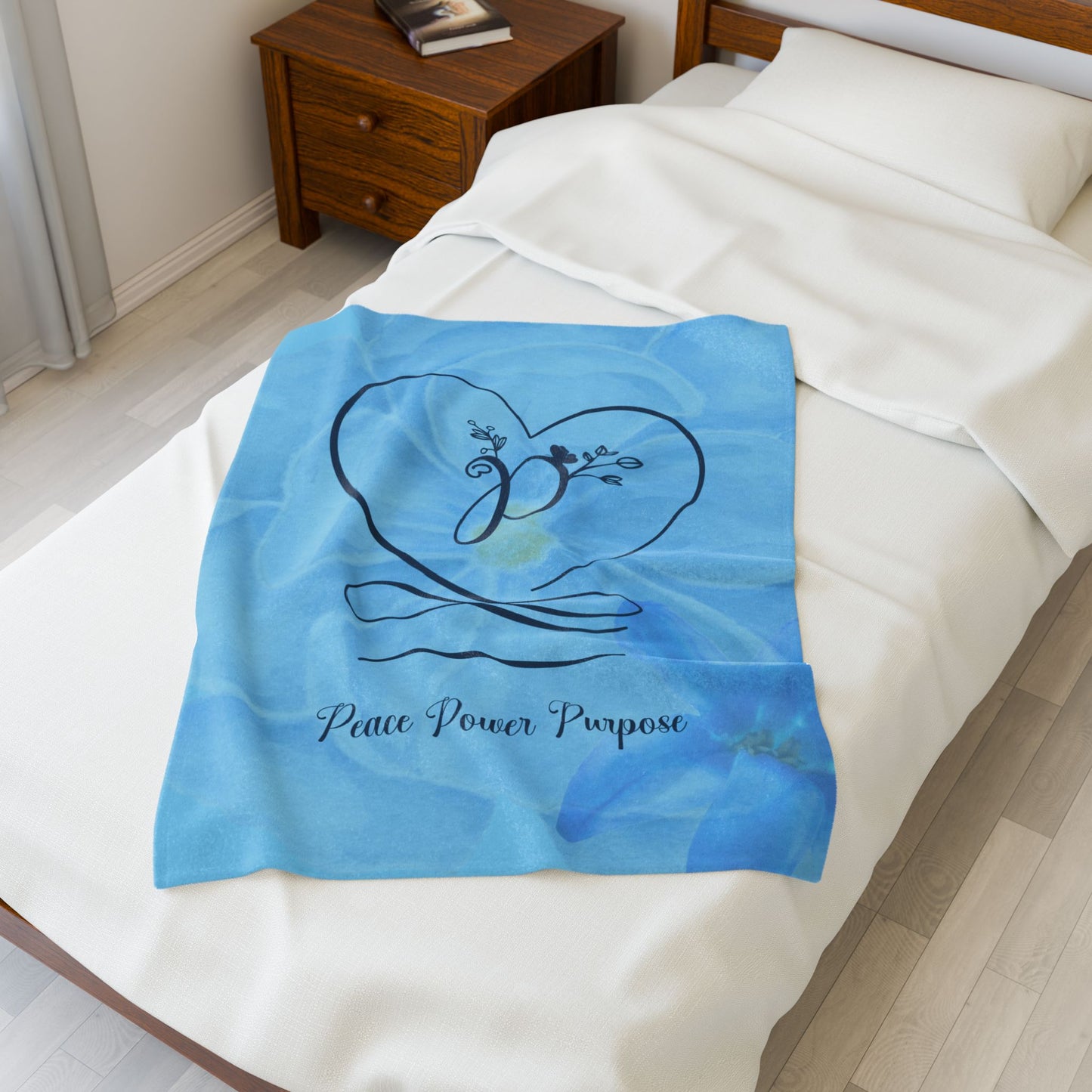 Peace Velveteen Plush Blanket