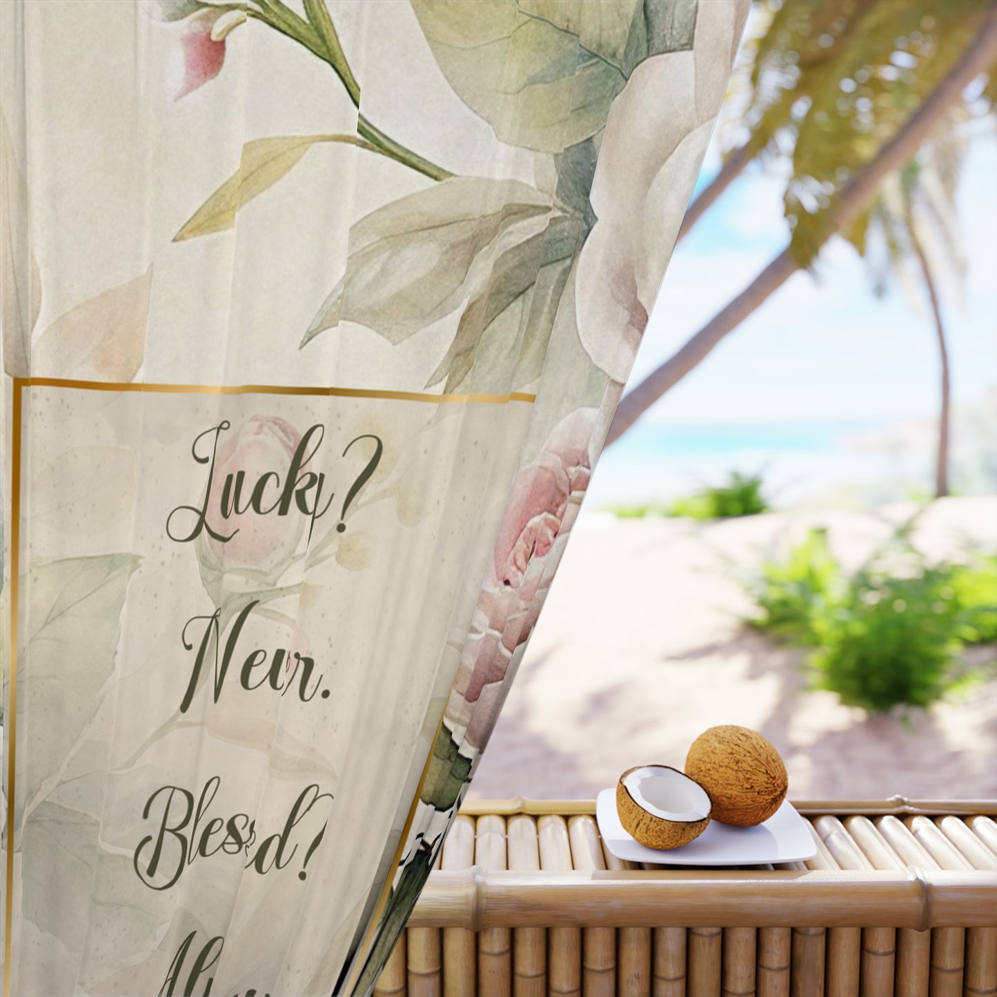 Lucky? Never - Blessed? Always Window Curtains (1 Piece)