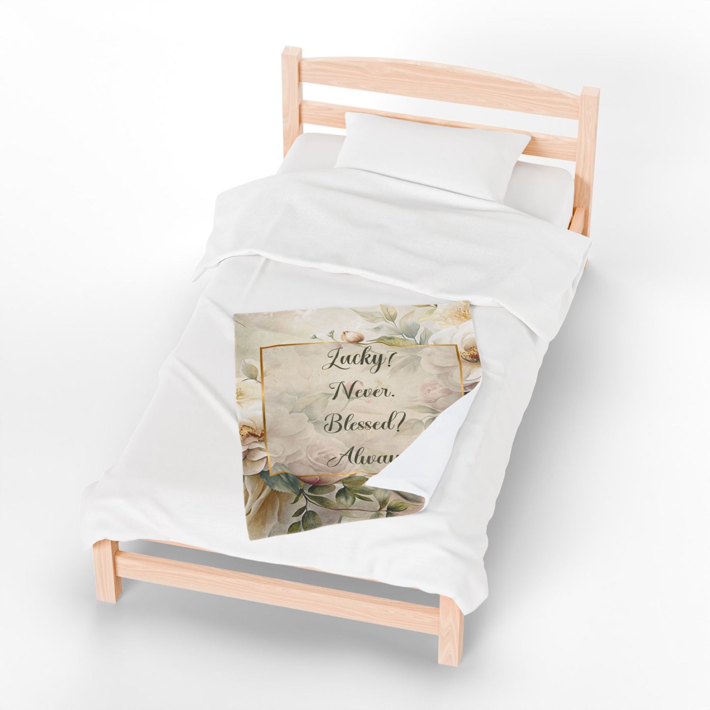 Lucky? Never - Velveteen Plush Blanket